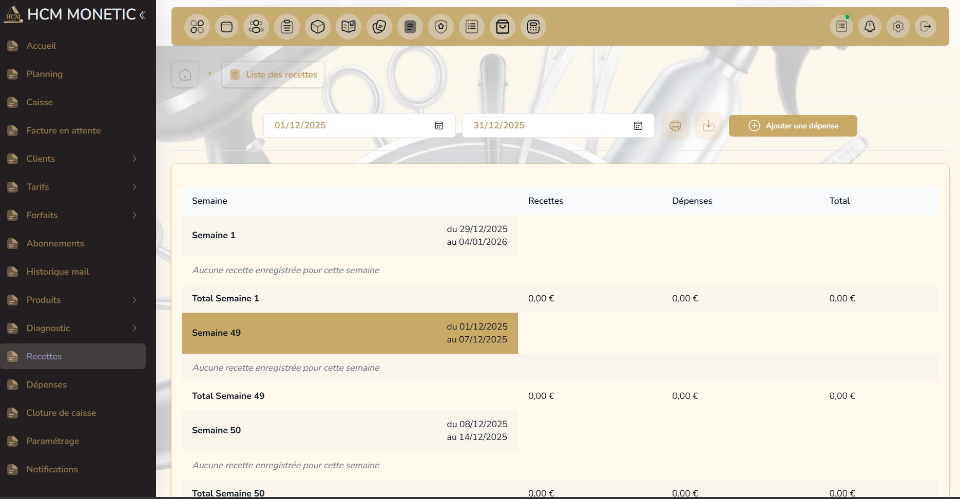 Suivi Recettes HCM MONETIC